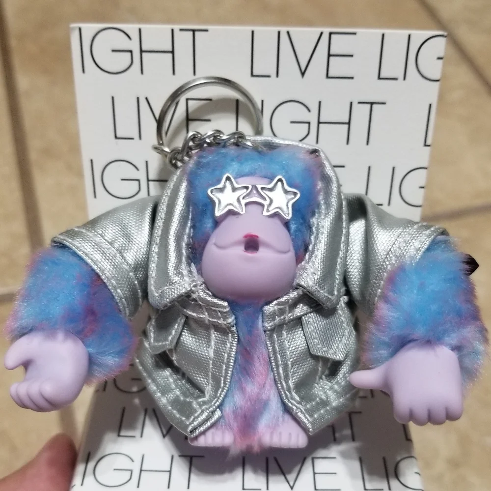 Kipling Disco Lilac Monkey Keychain Plush Pendant Bag Charm - Picture 1 of 4
